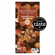 Healthy Bites Gluten Free Milk Chocolate with 29% Cocoa, Hazelnuts & Probiotics 100gr
