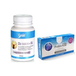 Smile D3 5000IU + K2 100μg 60 Caps - δώρο προβιοτικά 45Β !