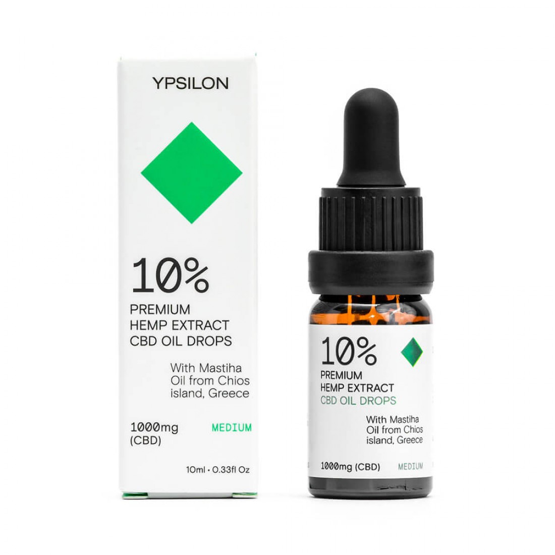 YPSILON 10% (1000mg) “MEDIUM” Cannabis Oil with Chios Mastic Oil – 10ml