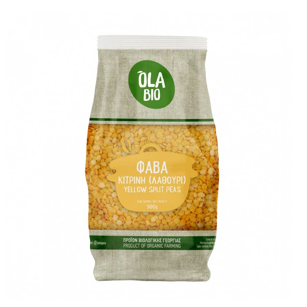 ORGANIC GREEK YELLOW Fava Beans (LATHOURI) 500g.