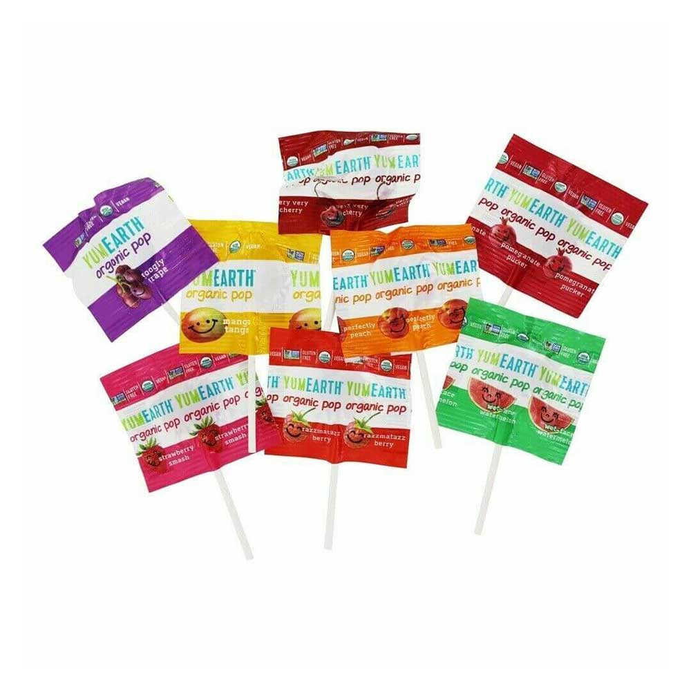 Yummy Earth ORGANIC FRUIT LOLLIPS - no artificial flavors or colors