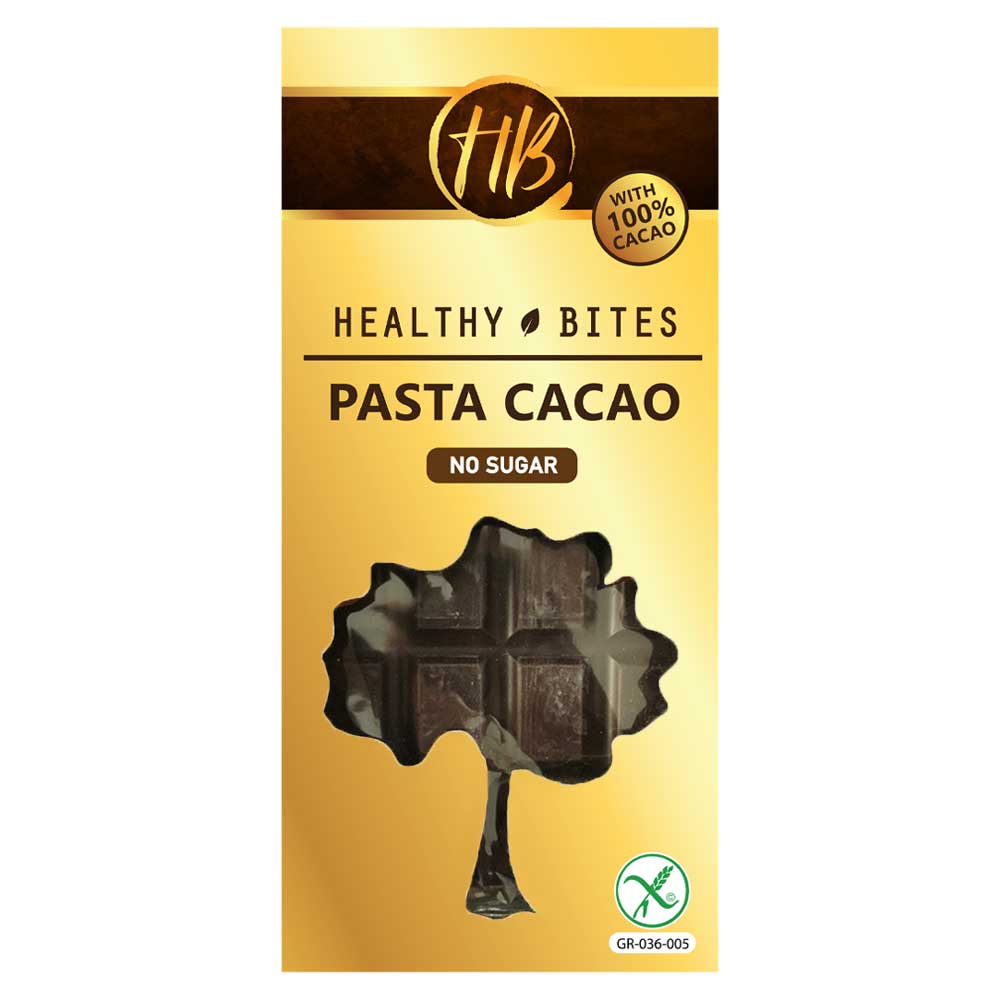 Healthy Bites Cocoa Paste 100% Gluten Free Sugar Free 100gr