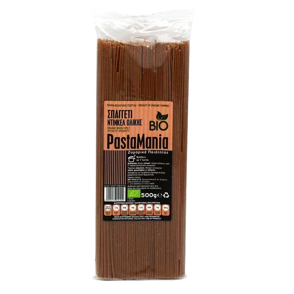 SPAGHETTI DINKEL WHOLE PASTAMANIA BIO 500g.
