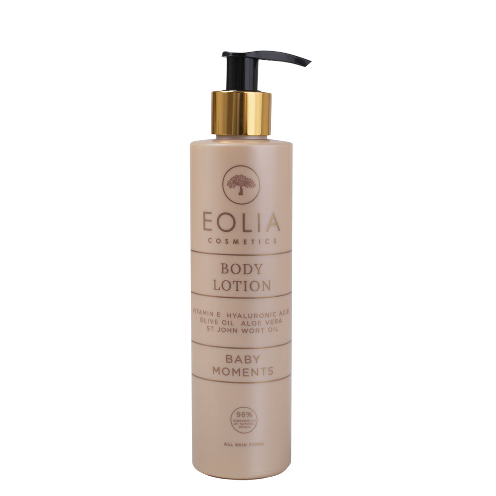 Body Lotion with Hyaluronic Acid, Aloe and Baby Moments fragrance.