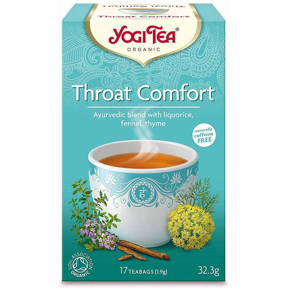 YOGI TEA THROAT COMFORT BIO 17 tabs - for Pharyngitis, laryngitis, colds, coughs.    